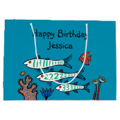 1, 2, 3 Vis met kleine vis en koraal Large Cadeautasje (Achterkant)