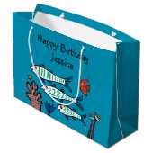 1, 2, 3 Vis met kleine vis en koraal Large Cadeautasje (Achterkant Gekanteld)