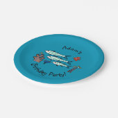 1, 2, 3 Vis met kleine vis en koraal Papieren Bordje (Gekanteld)