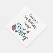 1, 2, 3 Vis met kleine vis en koraal Servetten (Hoek)