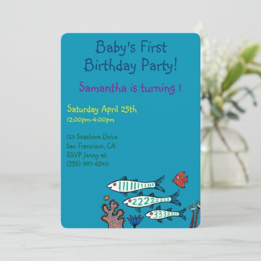 1, 2, 3 Vis met Little Fish en Koraal Kaart (Staand voorkant)