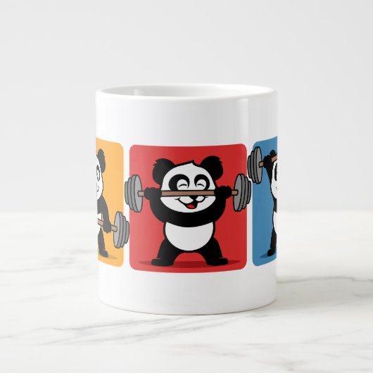 1-2-3 Weightlift Panda Grote Koffiekop (Voorkant)