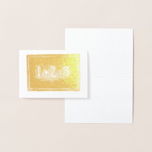 1+2=3 Wiskunde Leerleraar schoolklasse Chalkboardl Folie Kaarten (Display)