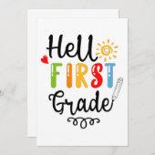 1/2- Hallo eerste graad Shirt, eerste graad Bedankkaart (Voorkant / Achterkant)