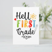 1/2- Hallo eerste graad Shirt, eerste graad Bedankkaart (Staand voorkant)