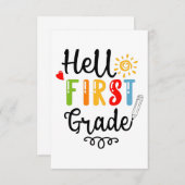 1/2- Hallo eerste graad Shirt, eerste graad Bedankkaart (Voorkant / Achterkant)