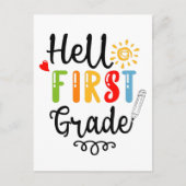 1/2- Hallo eerste graad Shirt, eerste graad Briefkaart (Voorkant)