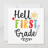 1/2- Hallo eerste graad Shirt, eerste graad Kaart (Voorkant)