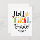 1/2- Hallo eerste graad Shirt, eerste graad RSVP Kaartje (Voorkant / Achterkant)