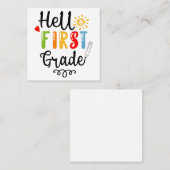 1/2- Hallo eerste graad Shirt, eerste graad Vierkante Visitekaartje (Voorkant / Achterkant)