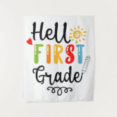 1/2- Hallo eerste graad Shirt, eerste graad Wandkleed (Voorkant)