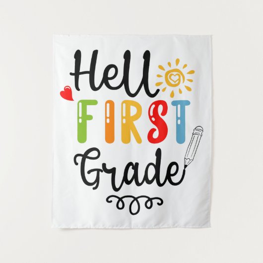 1/2- Hallo eerste graad Shirt, eerste graad Wandkleed (Voorkant)