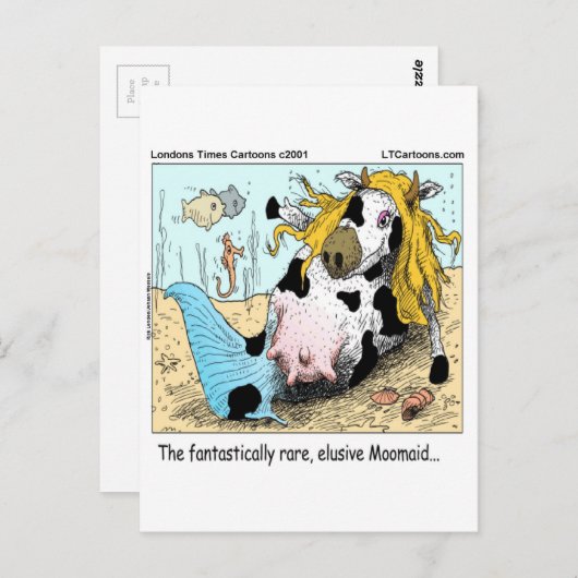 1/2 Koe 1/2 Mermaid Moomaid Funny Briefkaart (Voorkant / Achterkant)