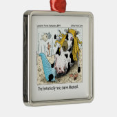 1/2 Koe 1/2 Mermaid Moomaid Funny Metalen Ornament (Rechts)