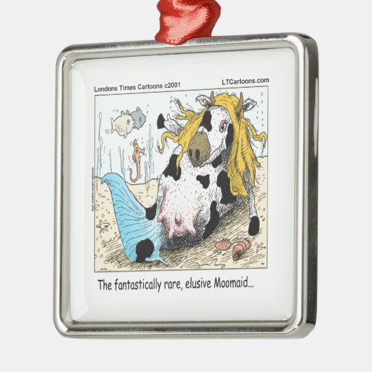 1/2 Koe 1/2 Mermaid Moomaid Funny Metalen Ornament (Links)