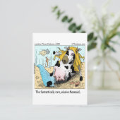 1/2 Koe 1/2 Zeemeermin Moomaid Grappig Briefkaart (Staand voorkant)