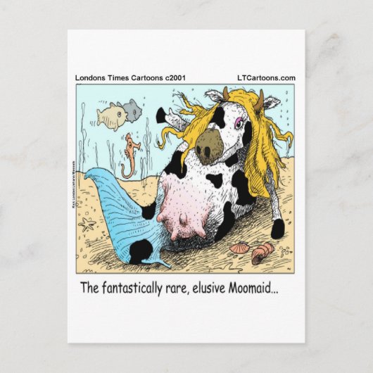 1/2 Koe 1/2 Zeemeermin Moomaid Grappig Briefkaart (Voorkant)