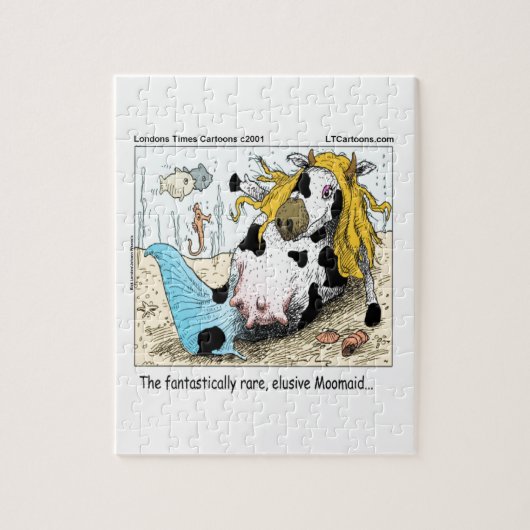 1/2 Koe 1/2 Zeemeermin Moomaid Grappig Legpuzzel (Verticaal)