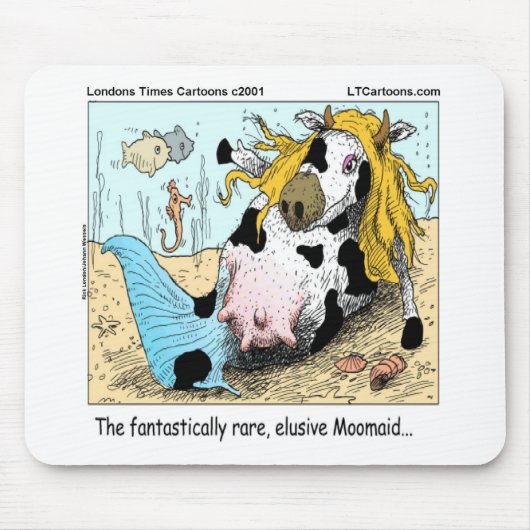 1/2 Koe 1/2 Zeemeermin Moomaid Grappig Muismat (Voorkant)