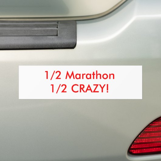 1/2 Marathon 1/2 luie! Bumpersticker (Op auto)