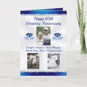 1, 2 of 3 FOTO, 65e Bruiloft Jubileum Kaart (Voorkant)