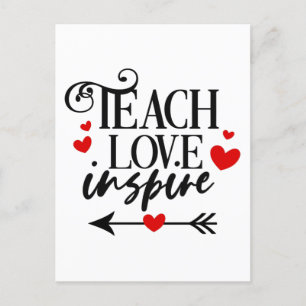 1/2 Teach Love Inspire Shirt kleuterleraren Briefkaart