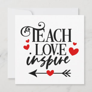 1/2 Teach Love Inspire Shirt kleuterleraren Kaart