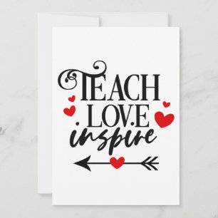 1/2 Teach Love Inspire Shirt kleuterleraren Kaart