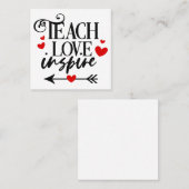 1/2 Teach Love Inspire Shirt kleuterleraren Vierkante Visitekaartje (Voorkant / Achterkant)