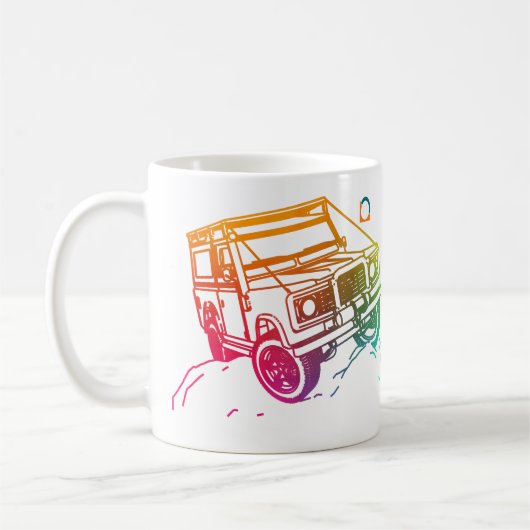 1 3D Jeep kleuren Koffiemok (Links)