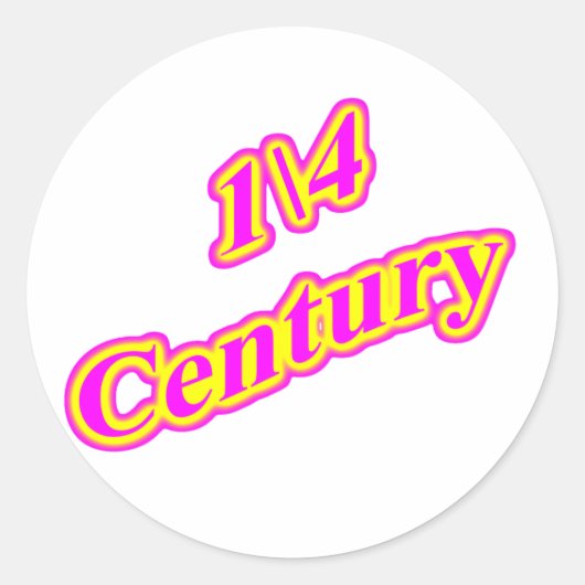 1\4 Century Magenta Ronde Sticker (Voorkant)