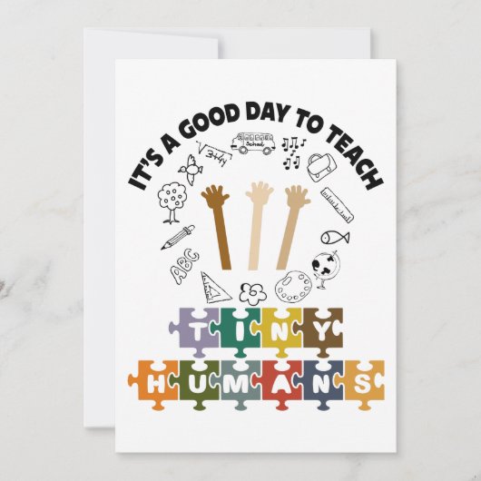 1/4, het is een goede dag om kleine mensen te lere bedankkaart (Voorkant)