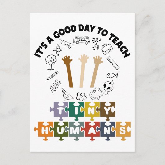 1/4, het is een goede dag om kleine mensen te lere briefkaart (Voorkant)