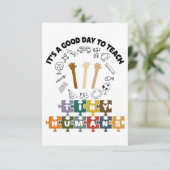 1/4, het is een goede dag om kleine mensen te lere RSVP kaartje (Staand voorkant)