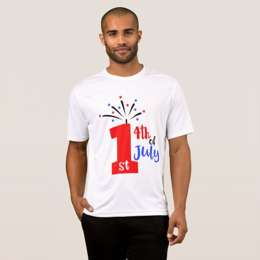 1 4 juli witte Mannen T-shirt (Voorkant volledig)