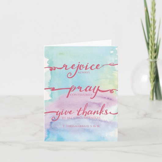 1 5:16 Thessalonians - 18 Waterverf Notecard Kaart (Voorkant)