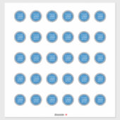 1,5" bedrijfslogo vinyl sticker sjabloon, 30 stuks (Vel)
