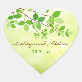 1,5" blad takken bruiloft Sticker