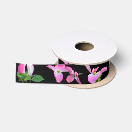 1.5" Brede Roze Dogwood Bloemen Lint 2 Yards