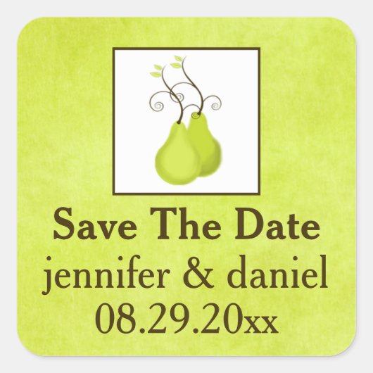 1,5" bruiloft Sticker | Perfect paar | Groen, Wit (Voorkant)