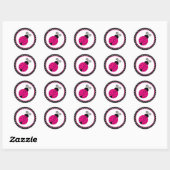 1.5"Envelopverbinding Zwart de Lentetijd Dame Bug Ronde Sticker (Vel)