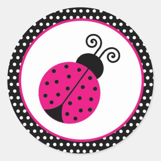 1.5"Envelopverbinding Zwart de Lentetijd Dame Bug Ronde Sticker (Voorkant)