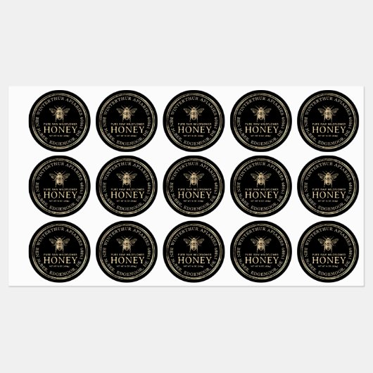 1.5" Gouden  Bee Waterdichte Vinyl Honing Label (Vel)