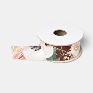 1,5" Grosgrain lint geometrische tuin Roos