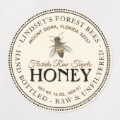 1,5-inch  bijenwaterdicht etiket voor vinylhoning labels (Design 1)