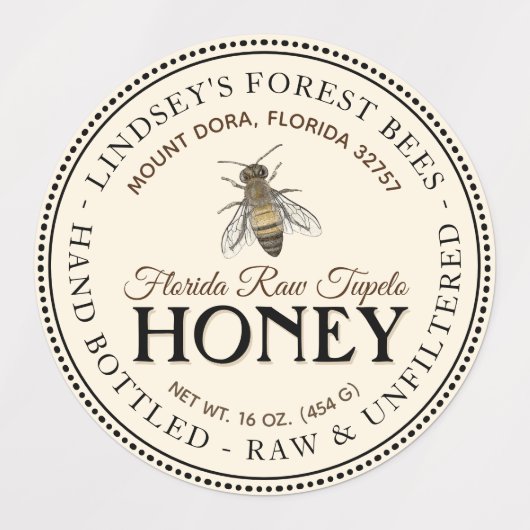 1,5-inch  bijenwaterdicht etiket voor vinylhoning labels (Design 1)