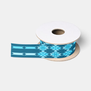 1.5 Inch Desert Diamonds op Ocean Blue Satijnen Lint