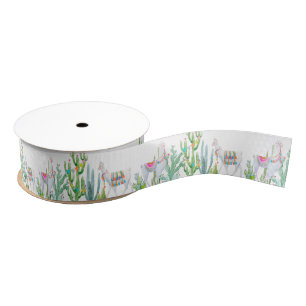 1,5-inch Grosgrain lint Boho Llama Bohemian Cacti