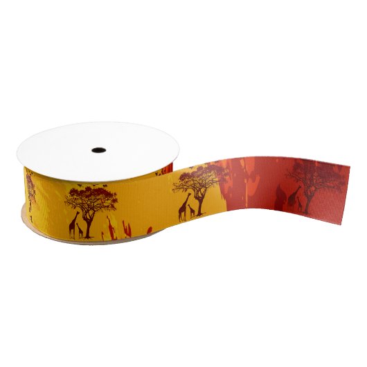 1,5-inch Grosgrain Ribbon African Safari Giraffe S Lint (Spoel)