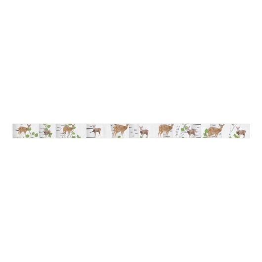1,5-inch Grosgrain Ribbon Deer Doe Buck Woodland H Grosgrain Lint (Voorkant)